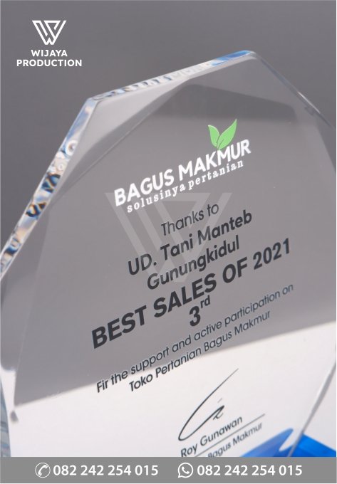 Detail Plakat Akrilik Best Sales CV Bagus Makmur